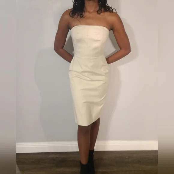 white christmas dresses Michael Kors Cream Denim Dress